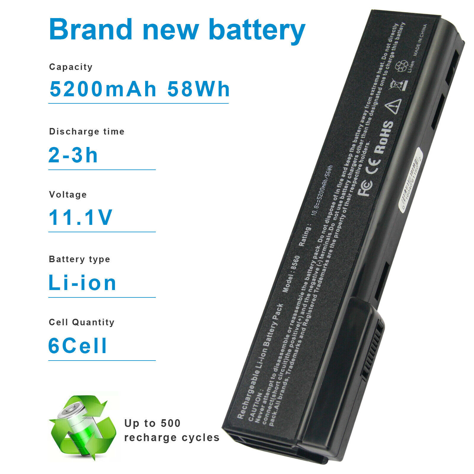 NEW For HP ProBook 6360b 6460b 6470b EliteBook 8460p 8460w 8470p CC06XL Battery 