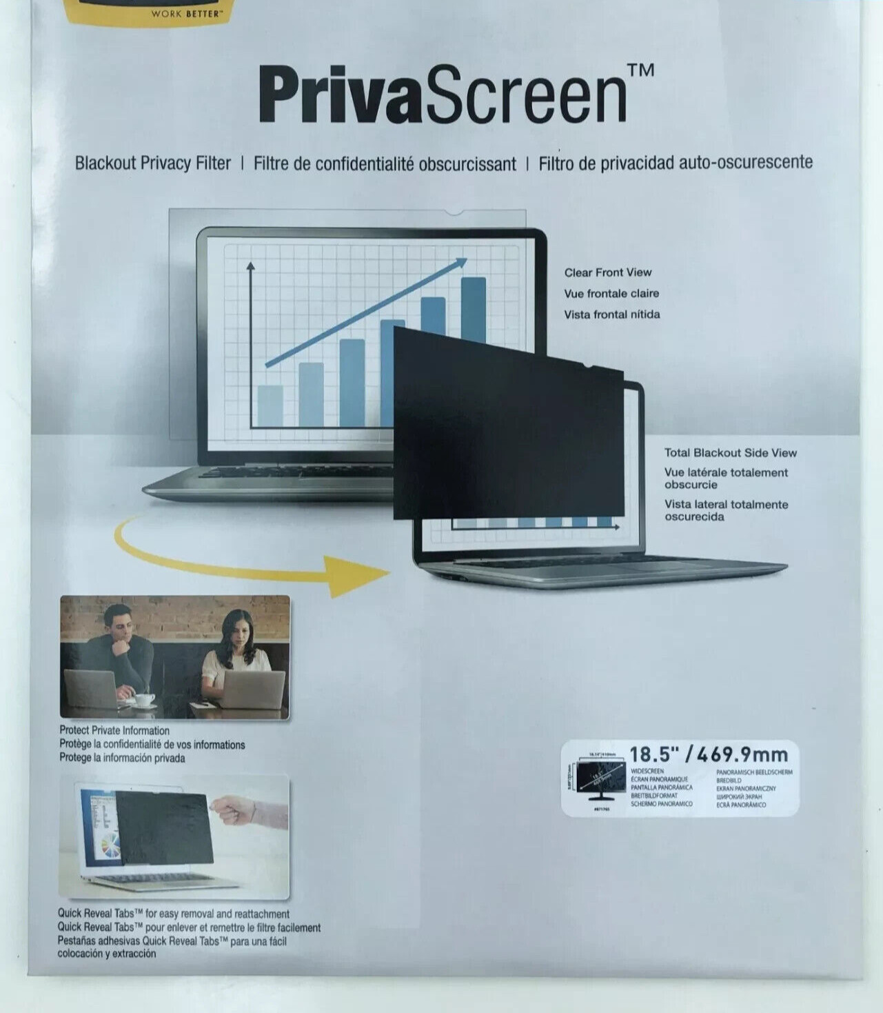 NEW Fellowes PrivaScreen Blackout Privacy Filter for 18.5" Widescreen Monitor.