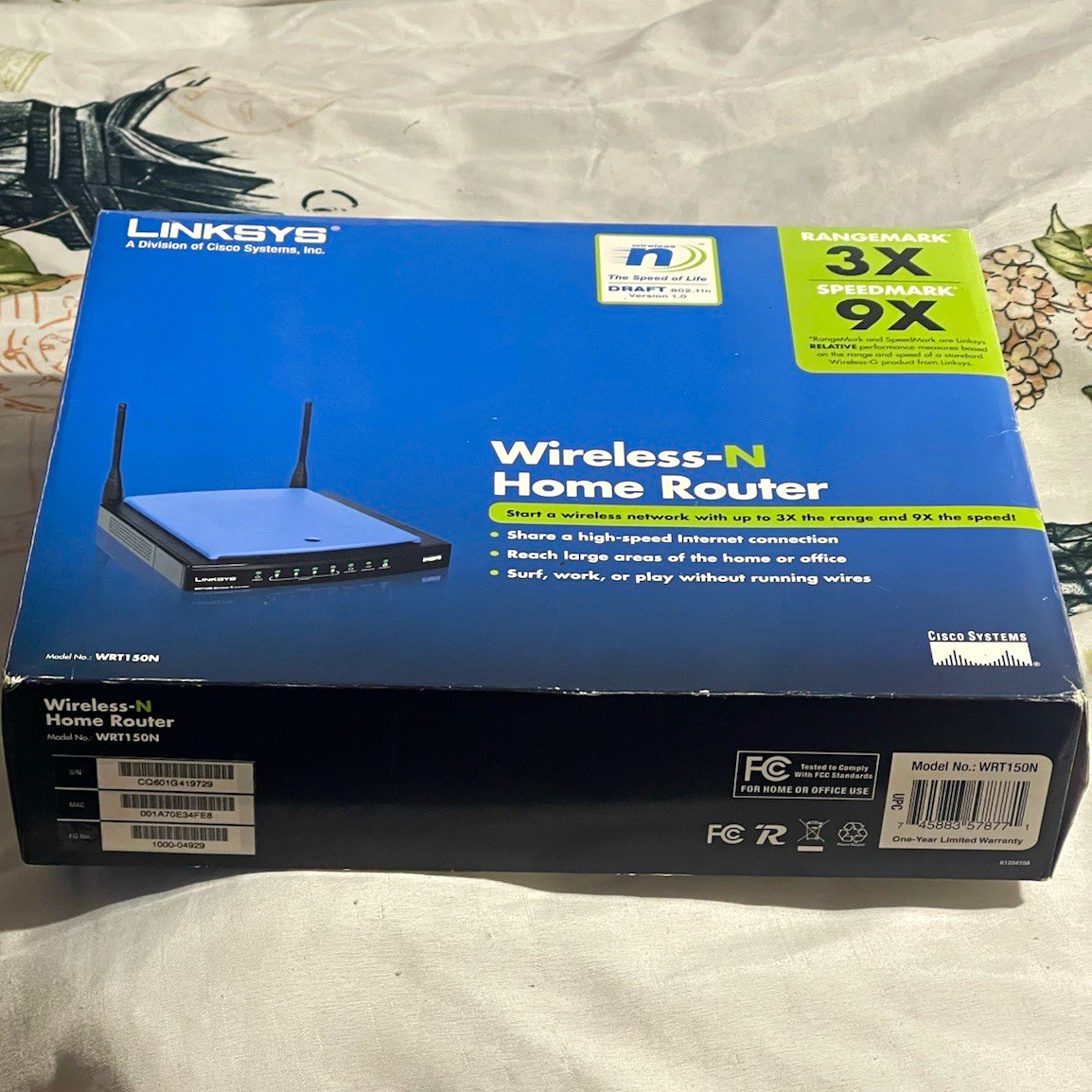 Linksys WRT150N Wireless-N Router 300 Mbps 4-Port Ethernet Blue/Black