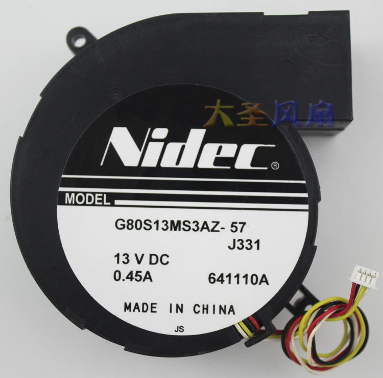 Projector Cooling Fan 4-wire For Nidec G80S13MS3AZ-57 13V 0.45A