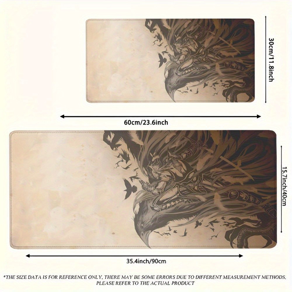 A Large Mouse Pad for Gaming And Desk Use Featuring a Japanese Samurai Design