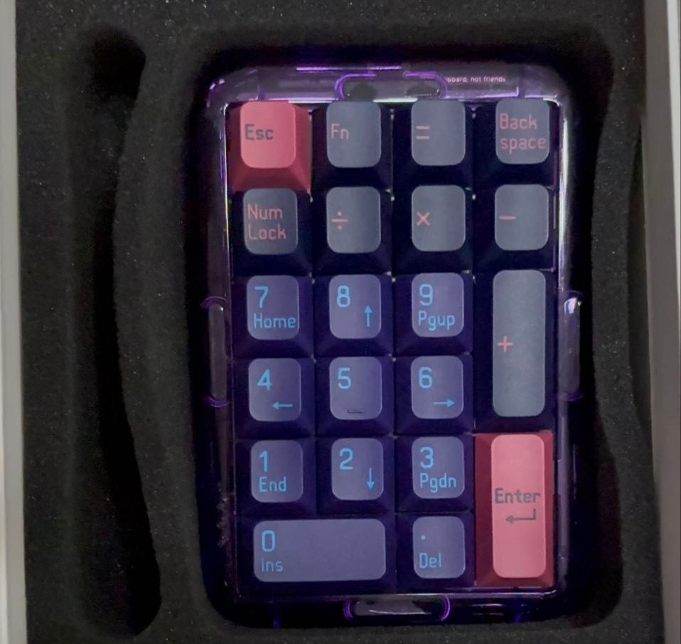 MelGeek MojoPad Numeric Keypad Neon Purple Mechanical Gateron Switch