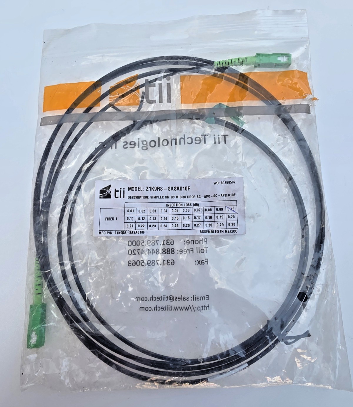 Fiber Optic Cable Z1K9R8 SASA010F High Speed Network Data Cable NEW