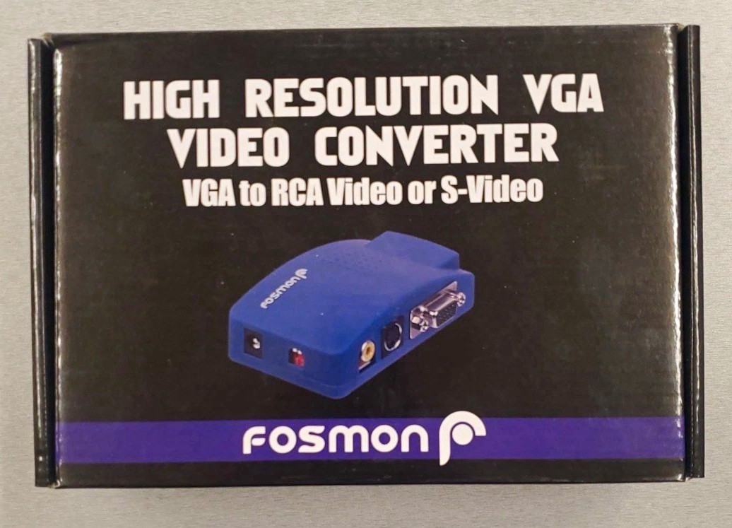 Fosmon High Resolution VGA Converter VGA to RCA/S-Video, 3 ft Blue HD1882