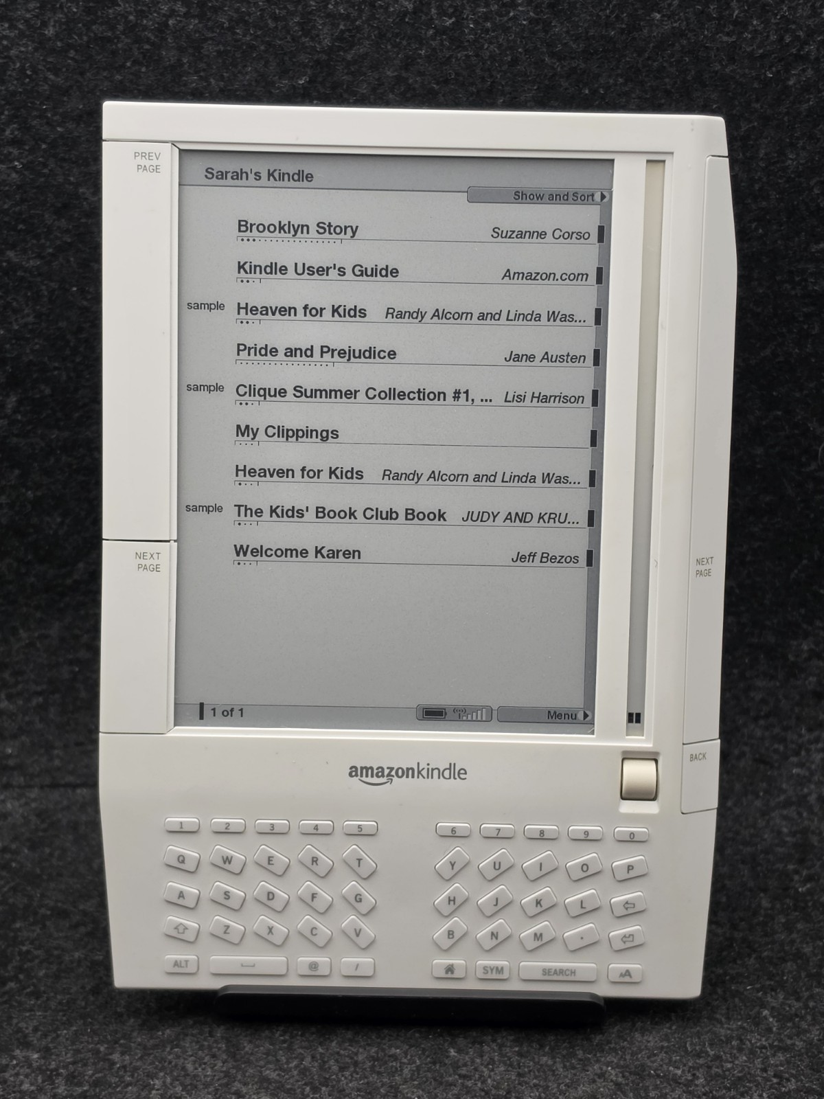 Amazon Kindle 1st Generation Original D00111 [Tested] UNIT ONLY