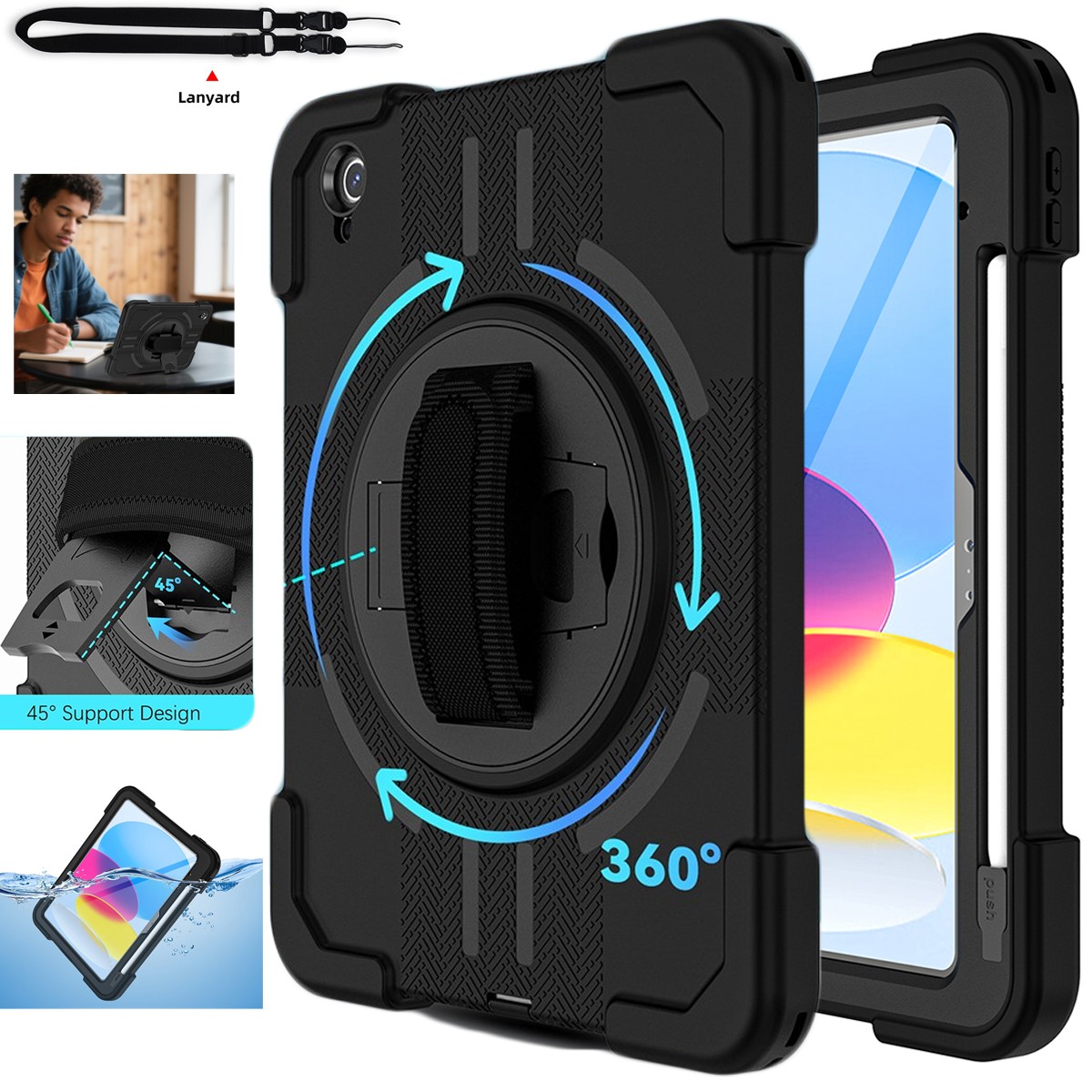 Waterproof Case For Apple iPad A16 Shockproof Heavy Duty Miilitary IP68 Cover