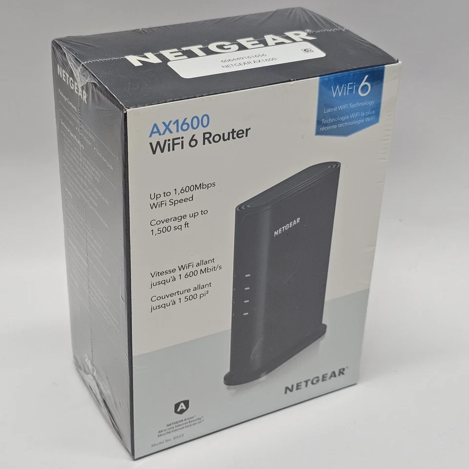 Netgear AX1600 Wi-Fi 6 Router 4-Stream 1.6 Gbps (RAX5-100PAS) BRAND NEW SEALED