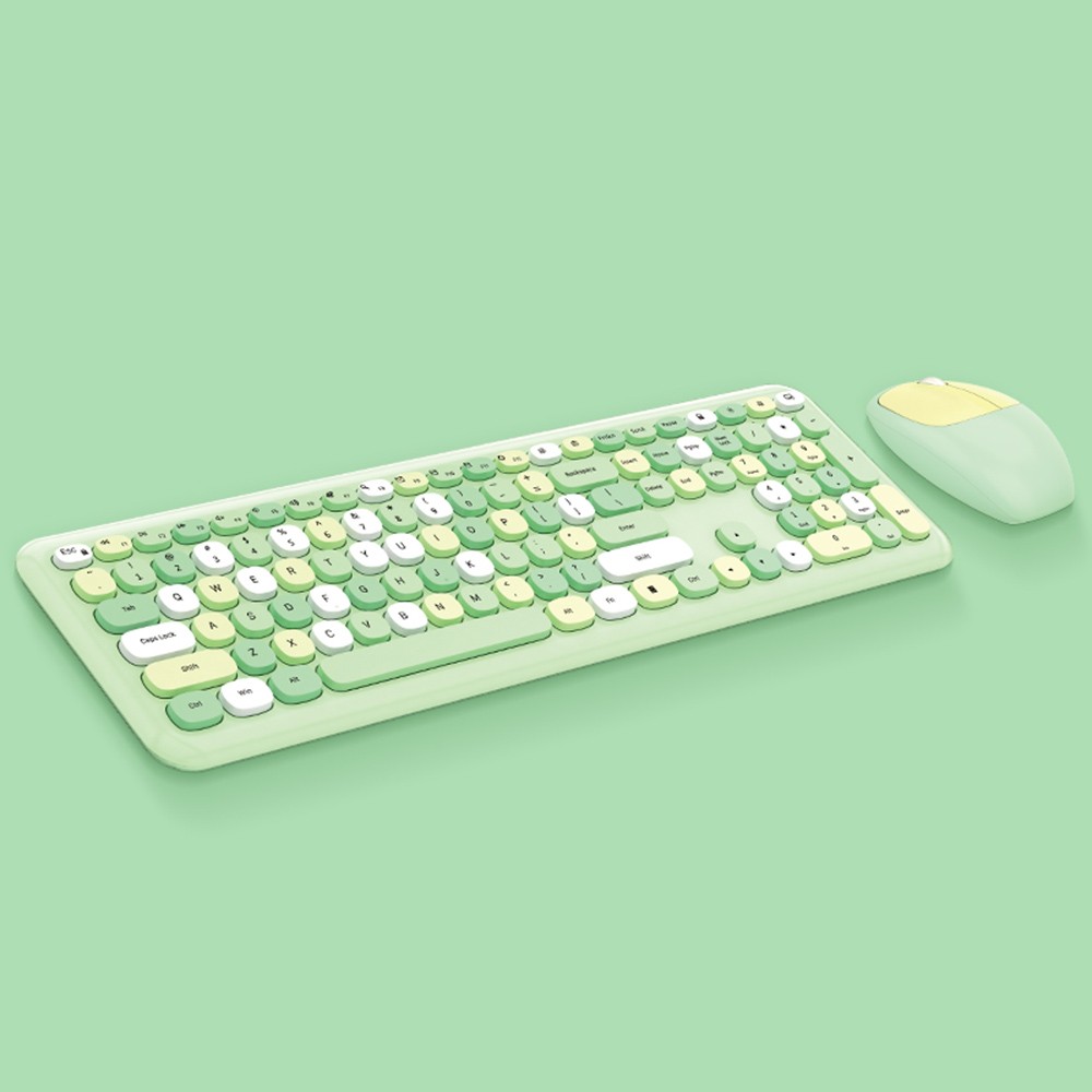 Mofii 666 Keyboard Mouse Combo Wireless 2.4G Mixed Color 110 Key Keyboard M RRYF