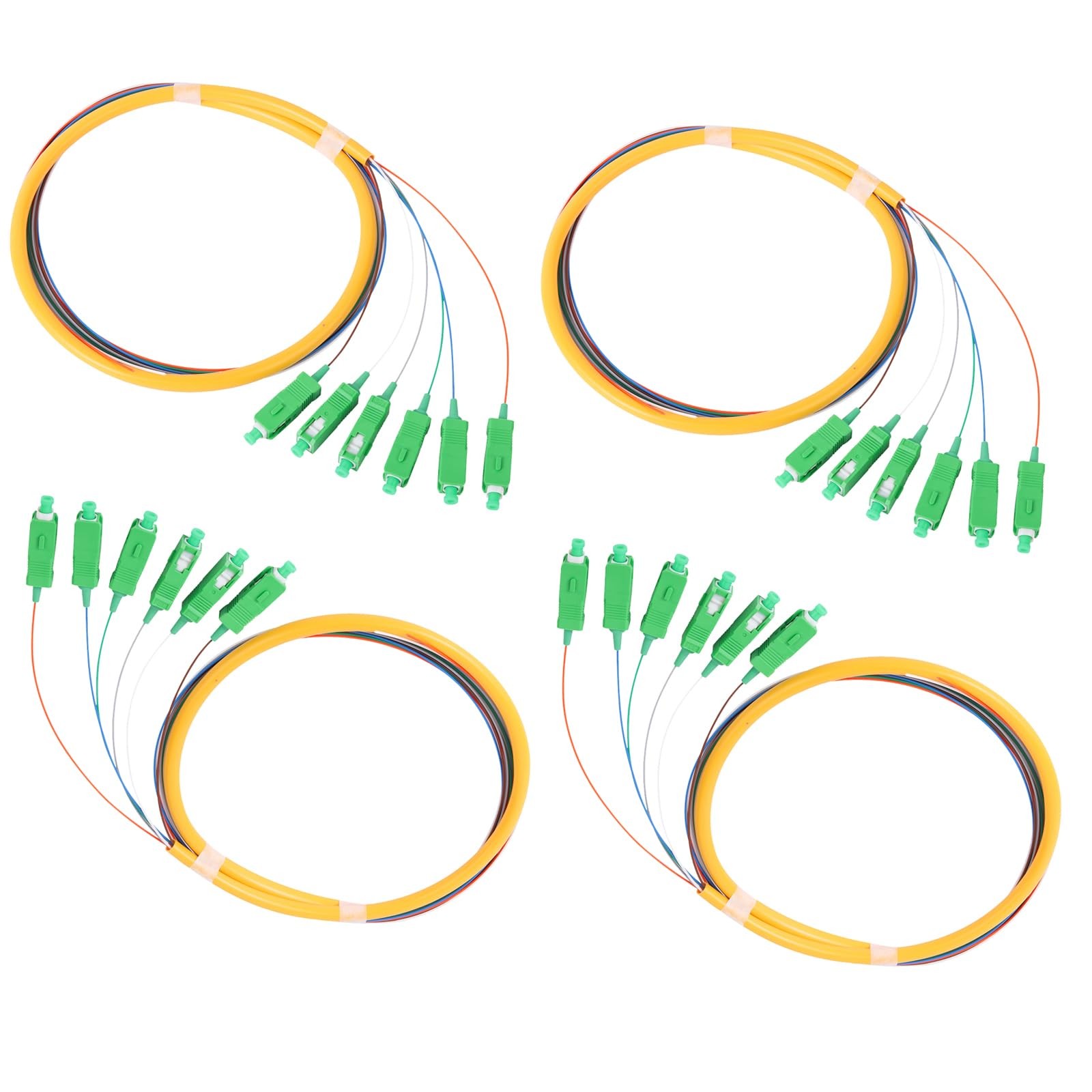 6 Strand SC/APC Singlemode Fiber Optic Pigtail 4 Packs Quality Accessory Kit