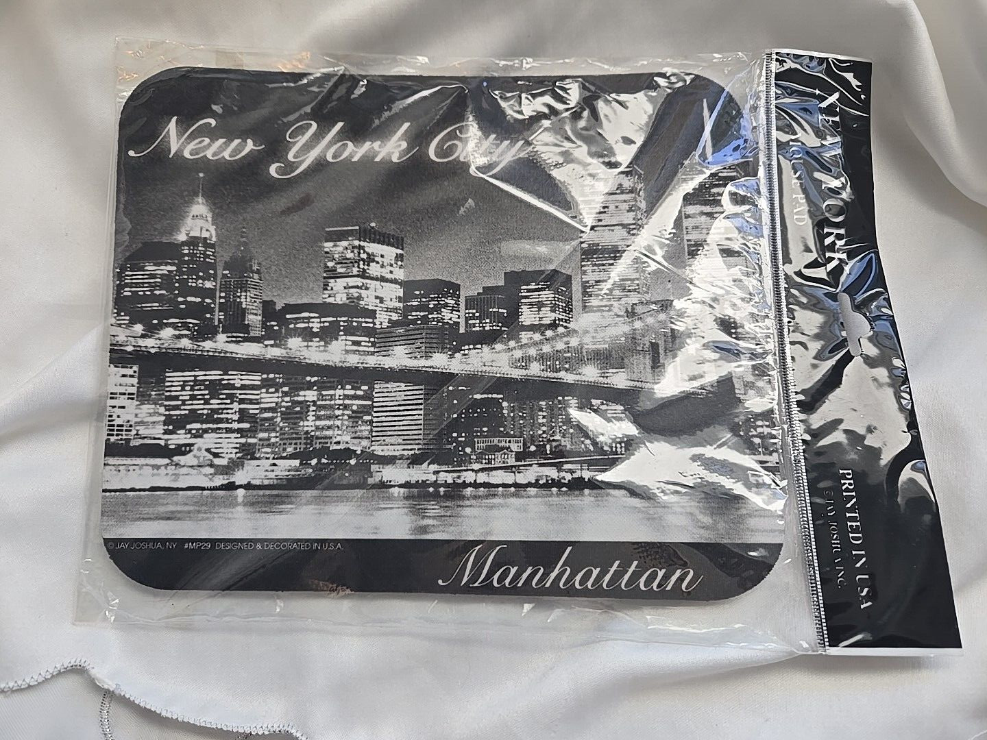 New Jay Joshua New York Mouse Pad Manhattan Skyline Sealed
