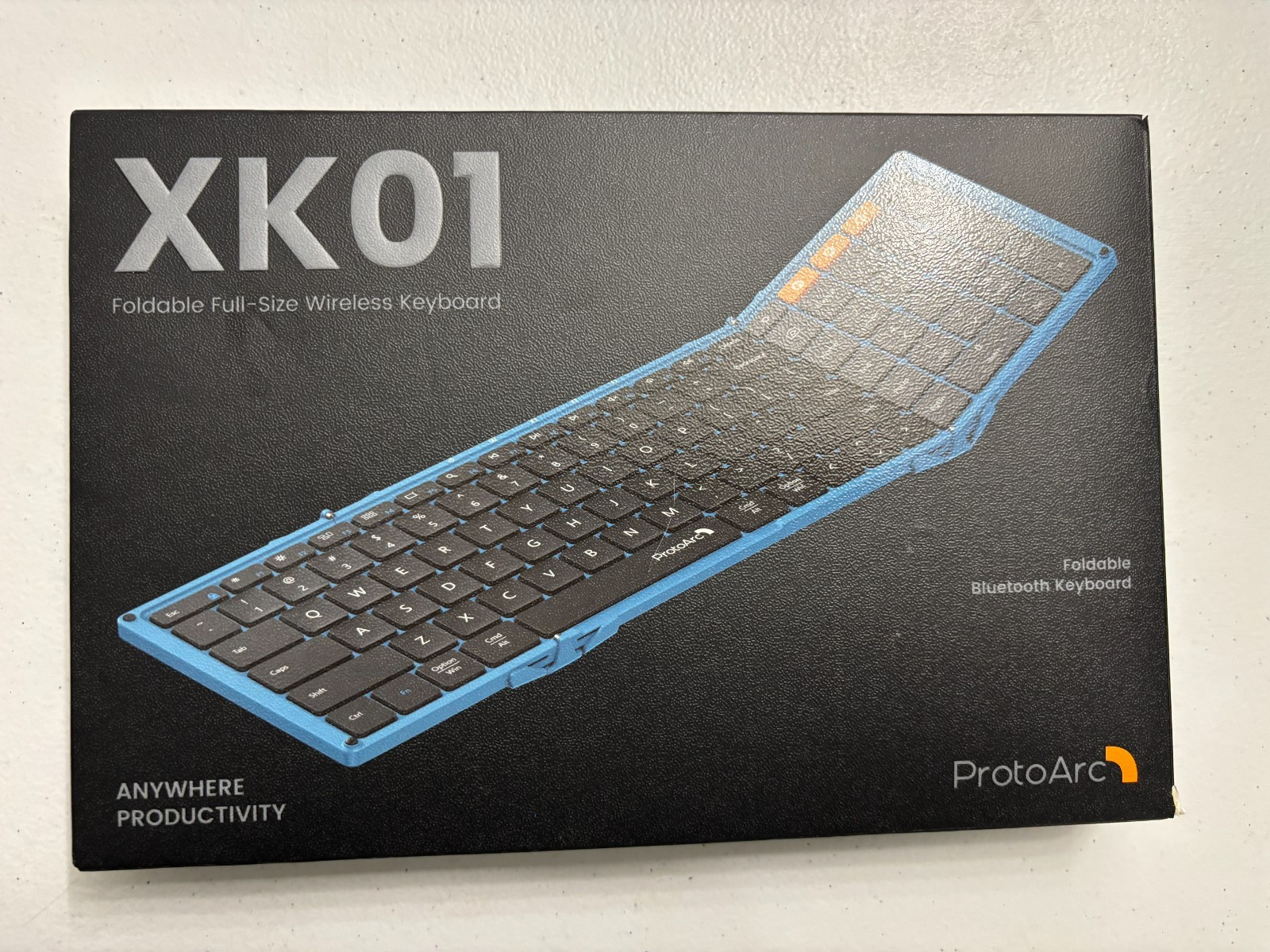 XK01 Foldable Full-Size Wireless Keyboard -ProtoArc Portable with  Bluetooth