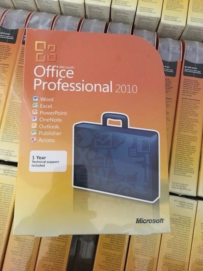 Microsoft Office 2010 Professional For 10 PCs Full Retail NEW SEALED Box Version