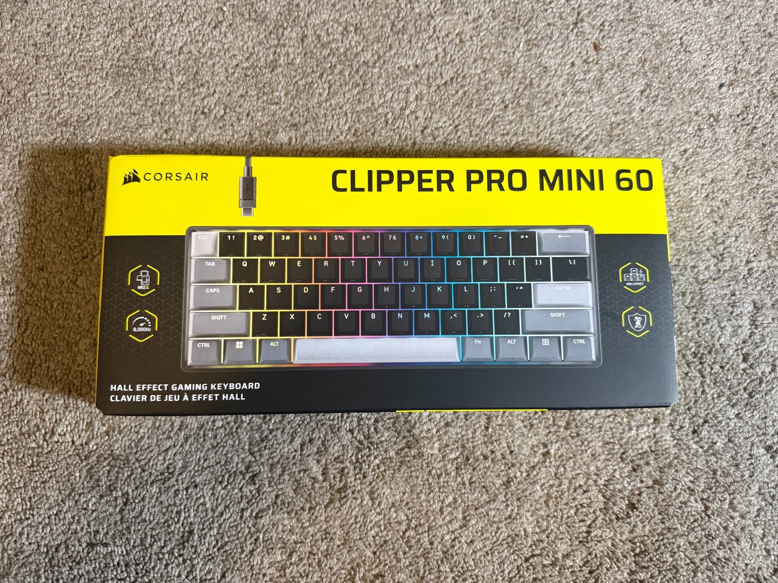 CORSAIR CLIPPER PRO MINI 60 - hall effect gaming keyboard, black