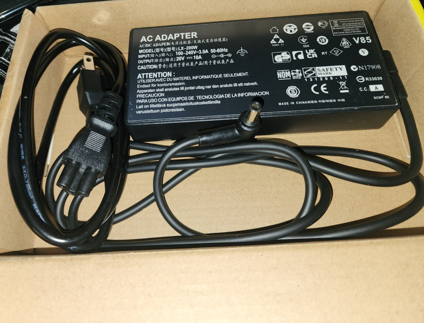 GVKRLXZ 200W AC Adapter for ASUS Laptops 20 volt 10 amps