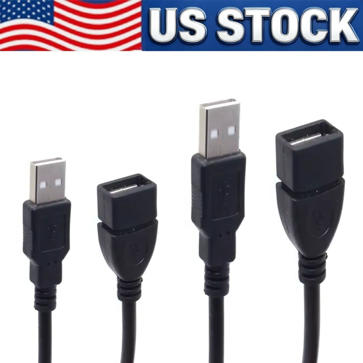 High-Speed USB-USB Extension Cable USB 2.0 Adapter Extender Cord Male/Female LOT