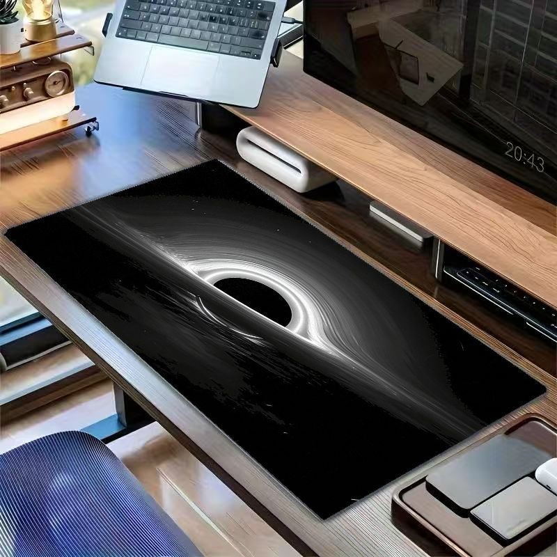 Creative Cosmic Theme Large Desk Mat | Black Mouse Pad with Dream Black Hole A
