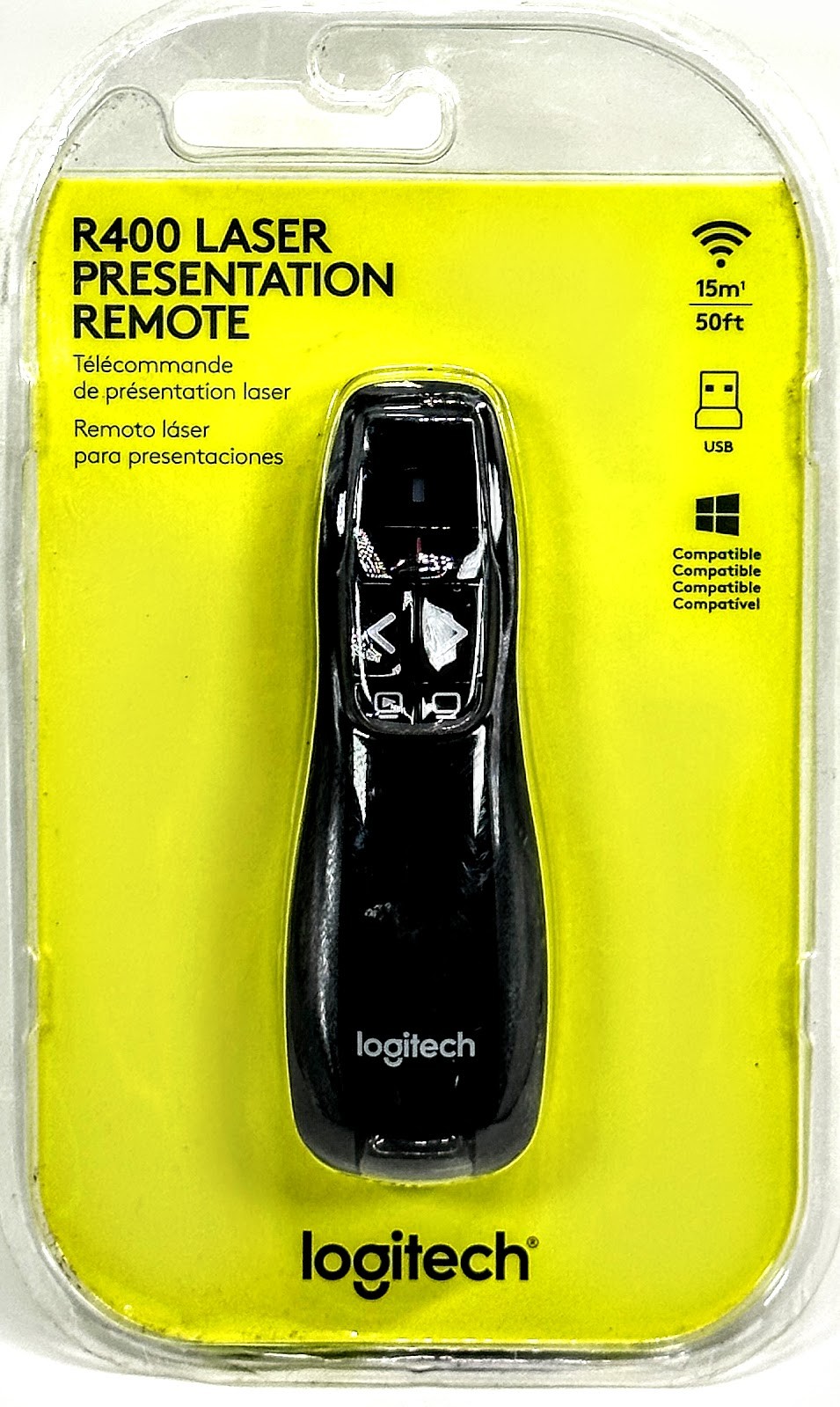 Logitech R400 Wireless Presenter Remote USB-A Red Laser 910-001354 New