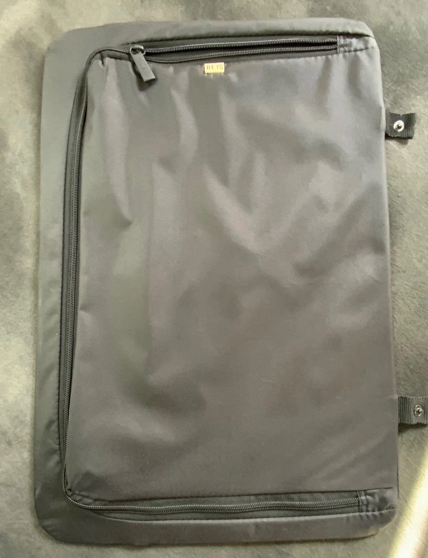 BEIS Laptop Sleeve Case Black Nylon Zip Tech Pouch Travel Minimalist Large 18.5"