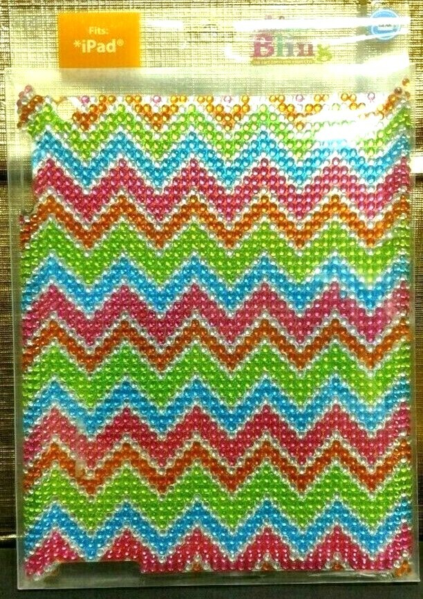 Rhinestone iPad 2 / 3 / 4 GEN Hard Shell Tablet Case Chevron Crystal Bling Glam