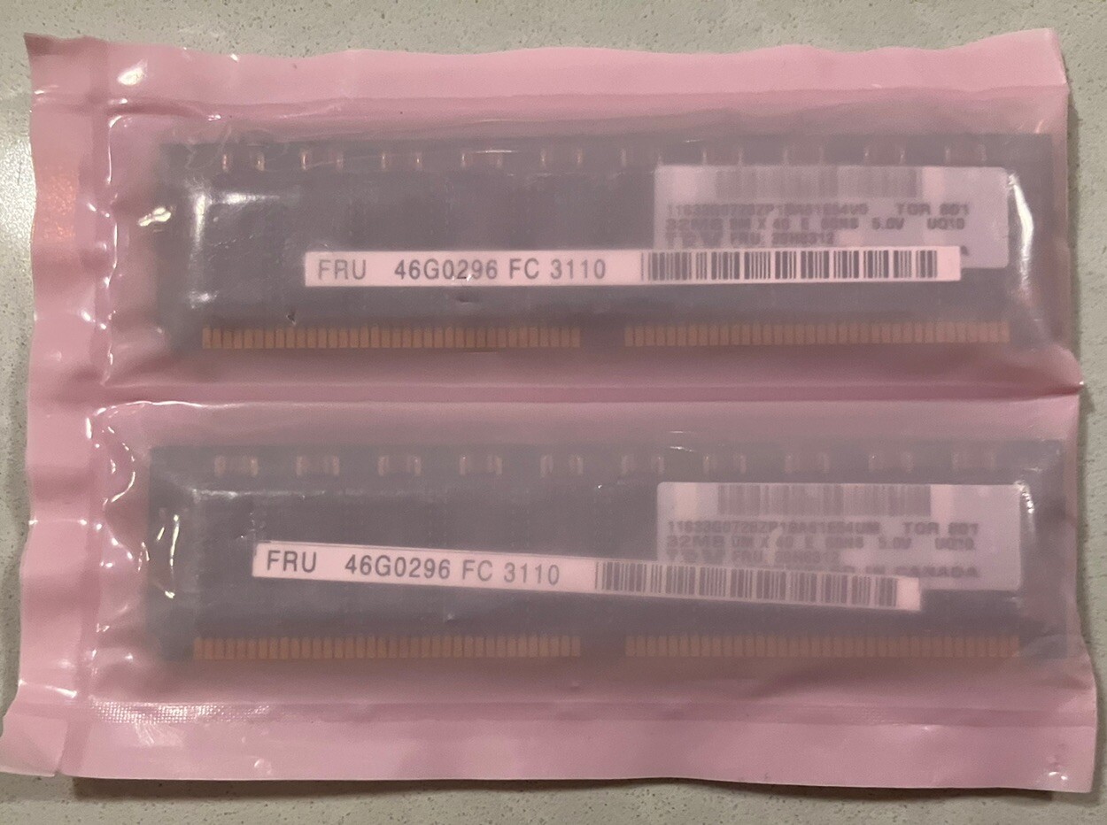 IBM 3110-9402 64MB (2x 32MB) Main Storage Memory Kit 46G0296 39H8312