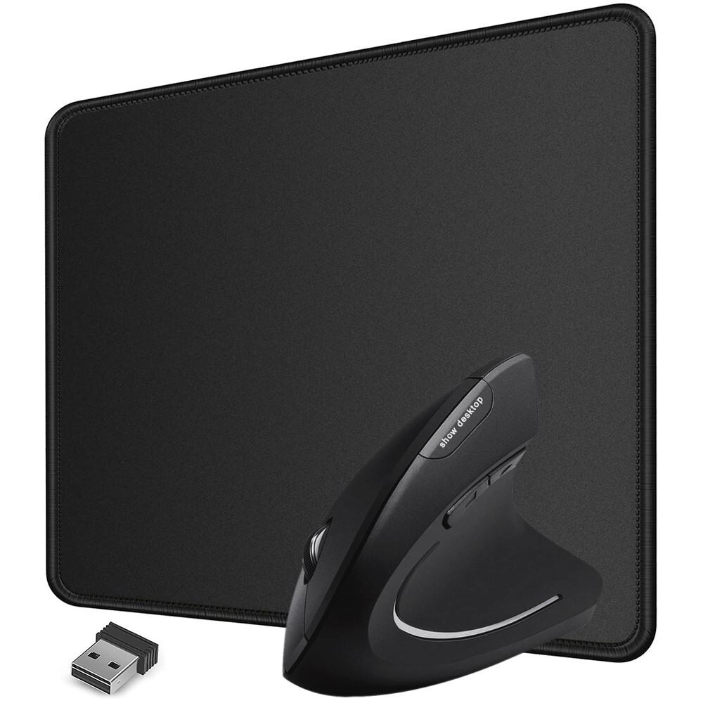 100% Brand New 2.4G Wireless Vertical Optical Mouse&Mouse Pad with Stitched f PC