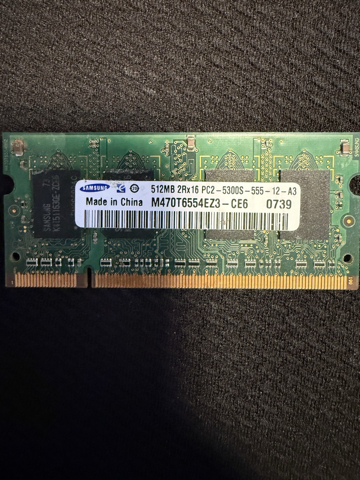Samsung 512MB 2Rx16 PC2-5300S DDR2 Laptop RAM Memory