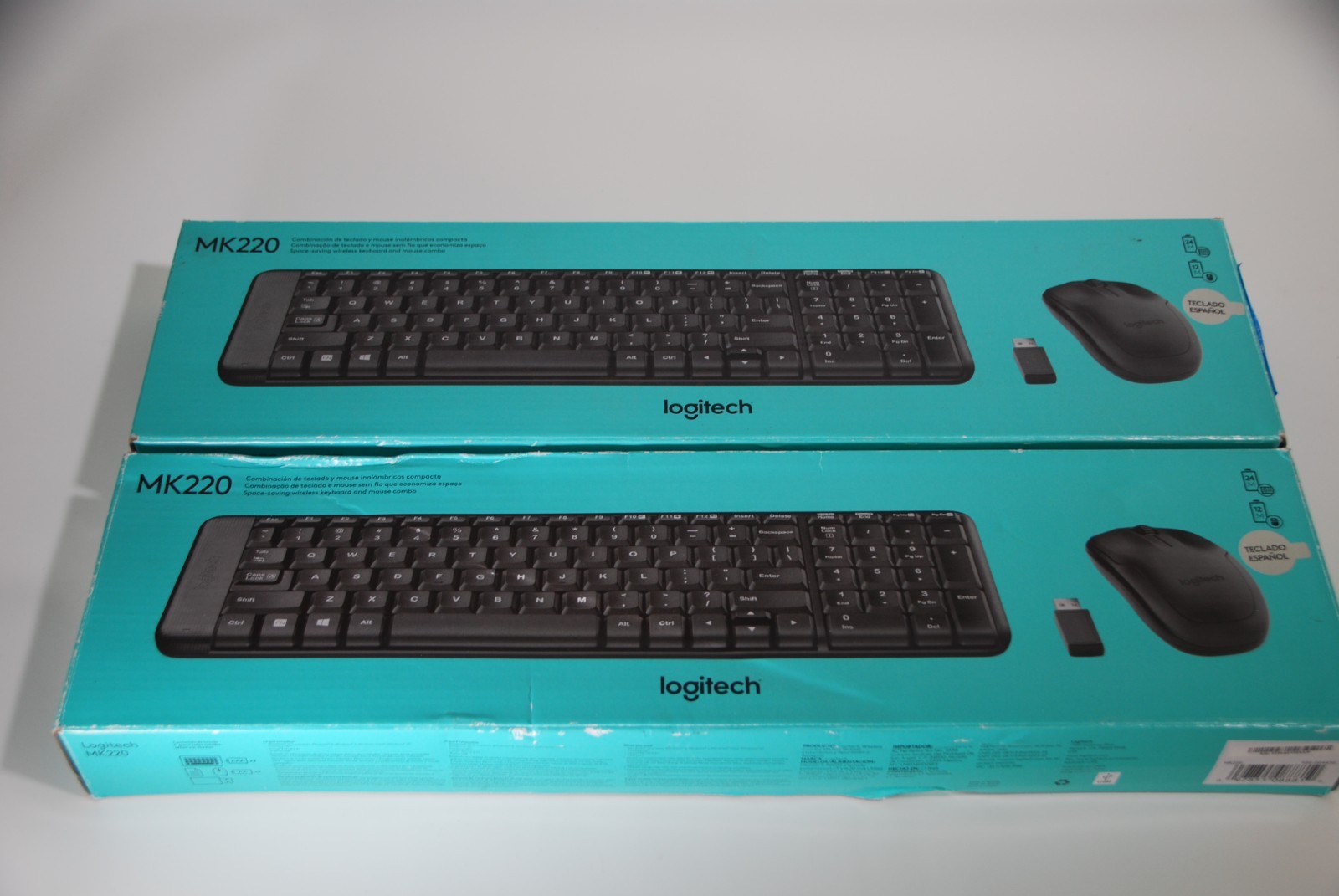 2x Logitech-Mk220 - Wireless Keyboard and Mouse Combo SPANISH LAYOUT
