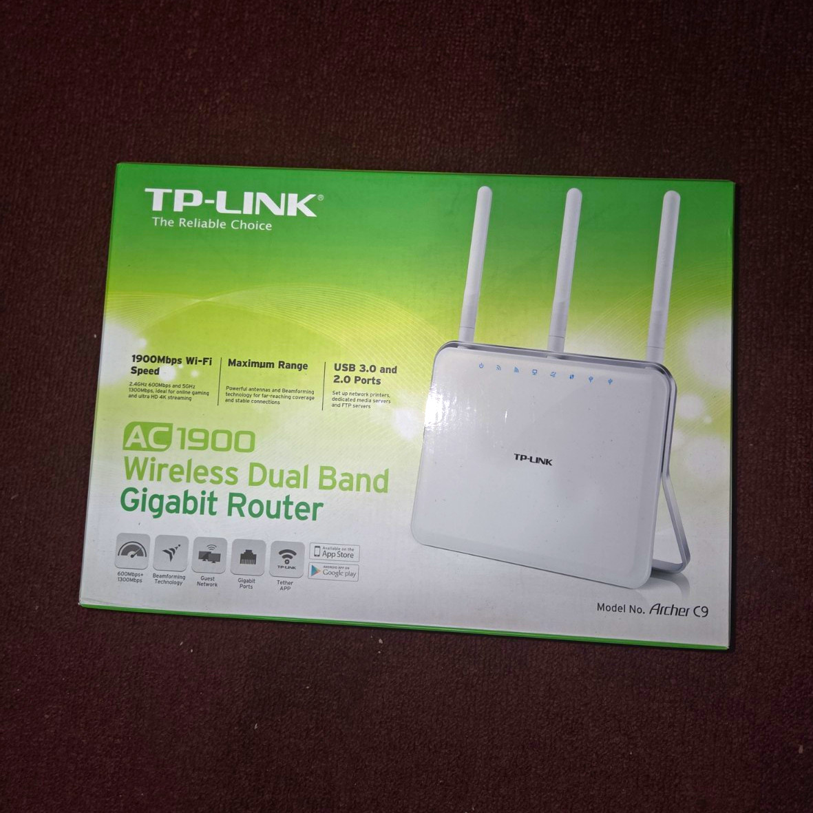 TP-LINK Archer C9 AC1900 Dual-Band Gigabit Router 4-Port USB 3.0 White