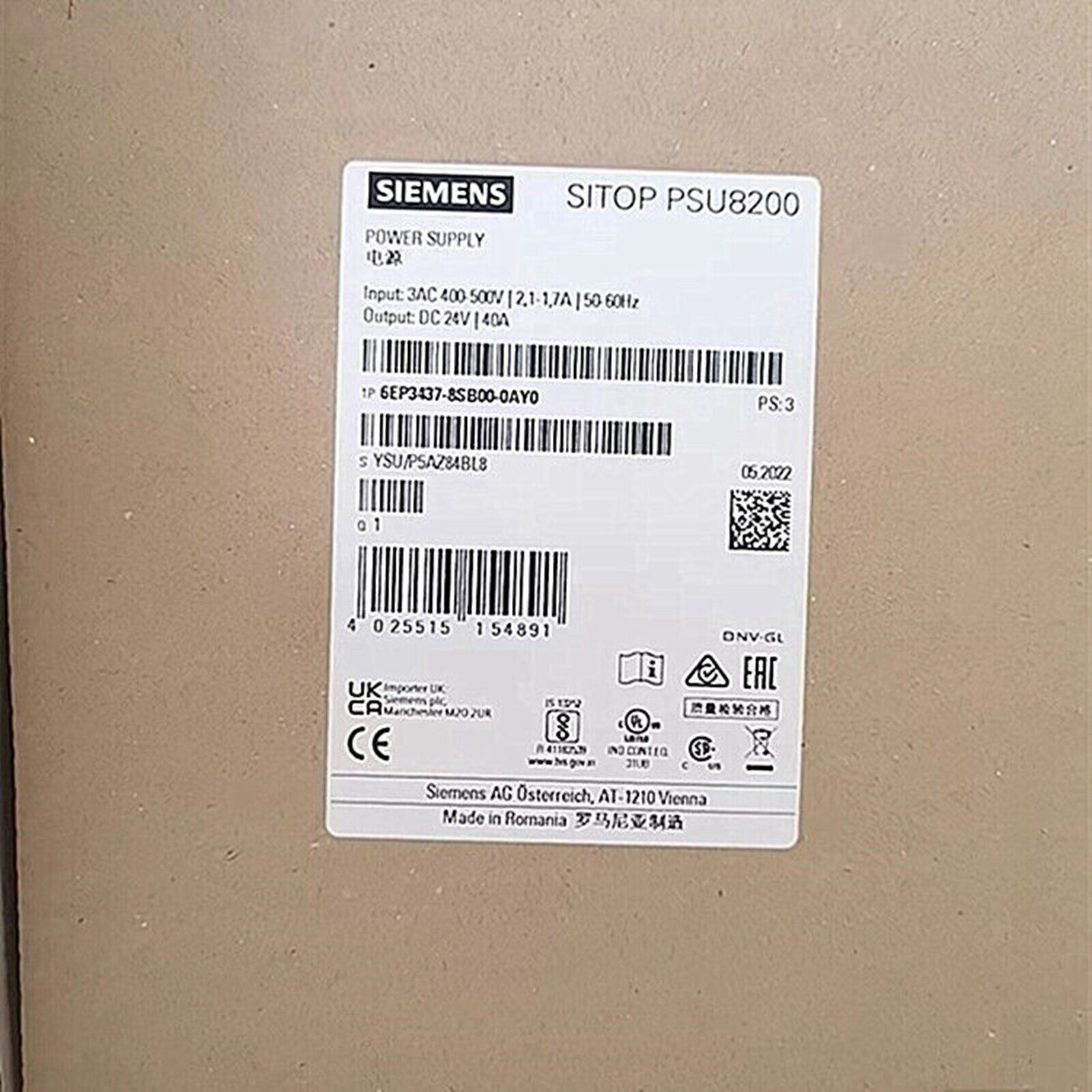 1PC New Siemens 6EP3437-8SB00-0AY0 Power Module