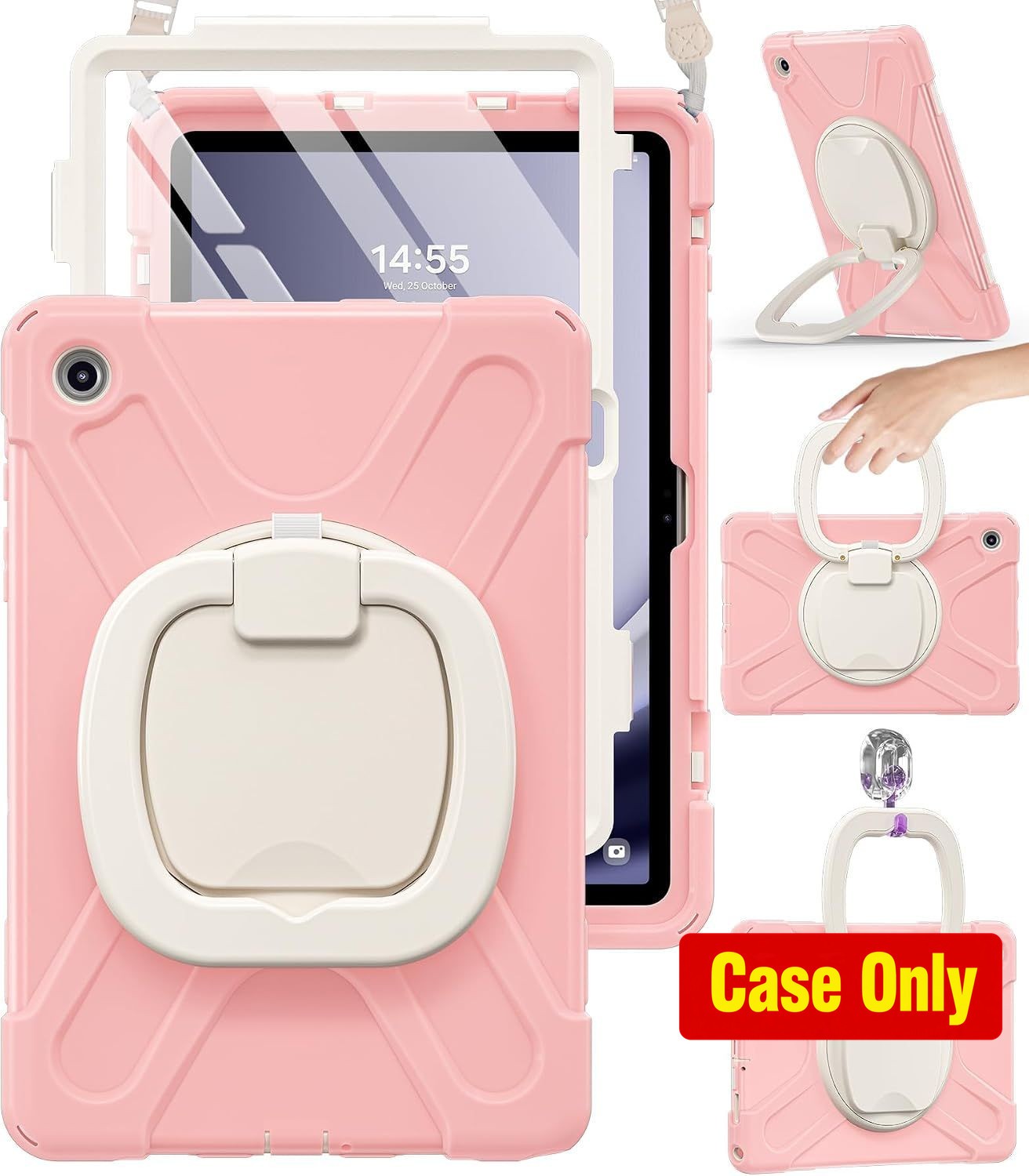 Case for Samsung Galaxy Tab A9+ Plus - 2023, Shockproof, Sakura Pink Design