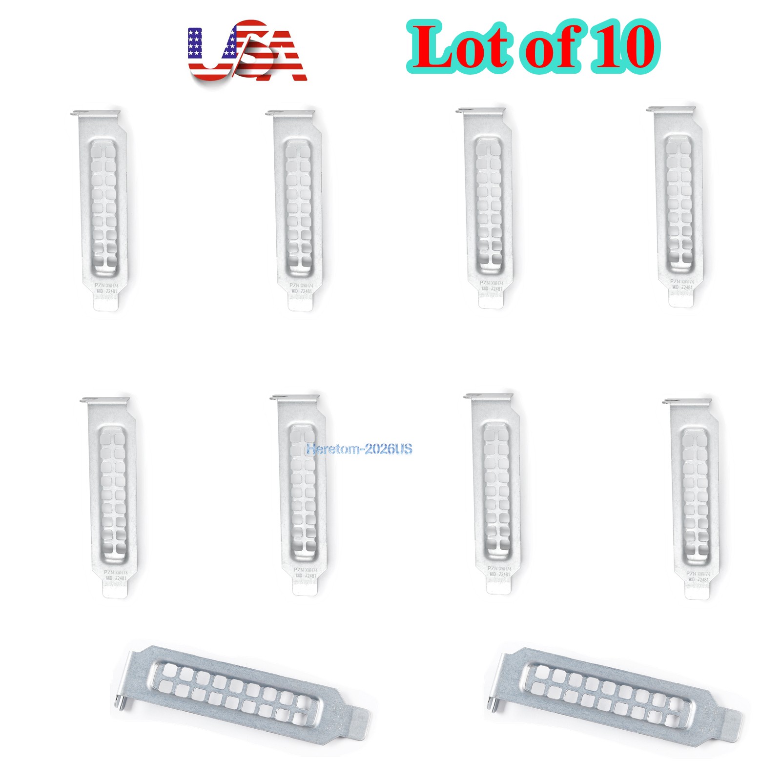 10Pcs XWH74 For Dell PCI 14G Low-Profile Blank Slot Cover R740 XD R640 R540 R840