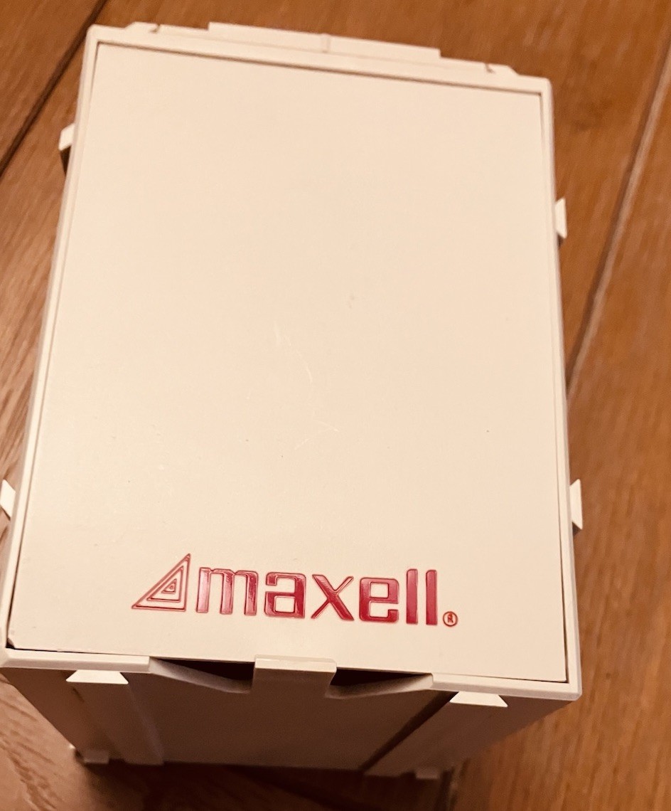 Vintage Maxell Computer Floppy Disk 3.5” Diskette Storage Organizer Box
