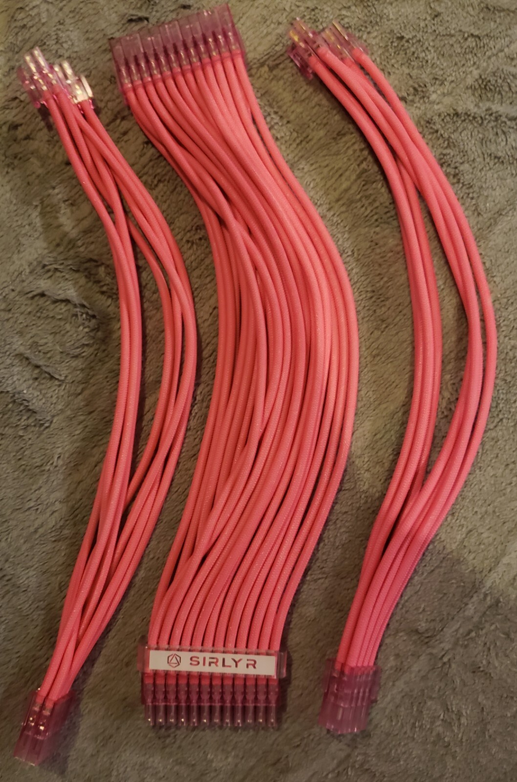 SIRLYR Power Unit Extension Wire Set  - Male to Female Plugs/Sockets - Pink