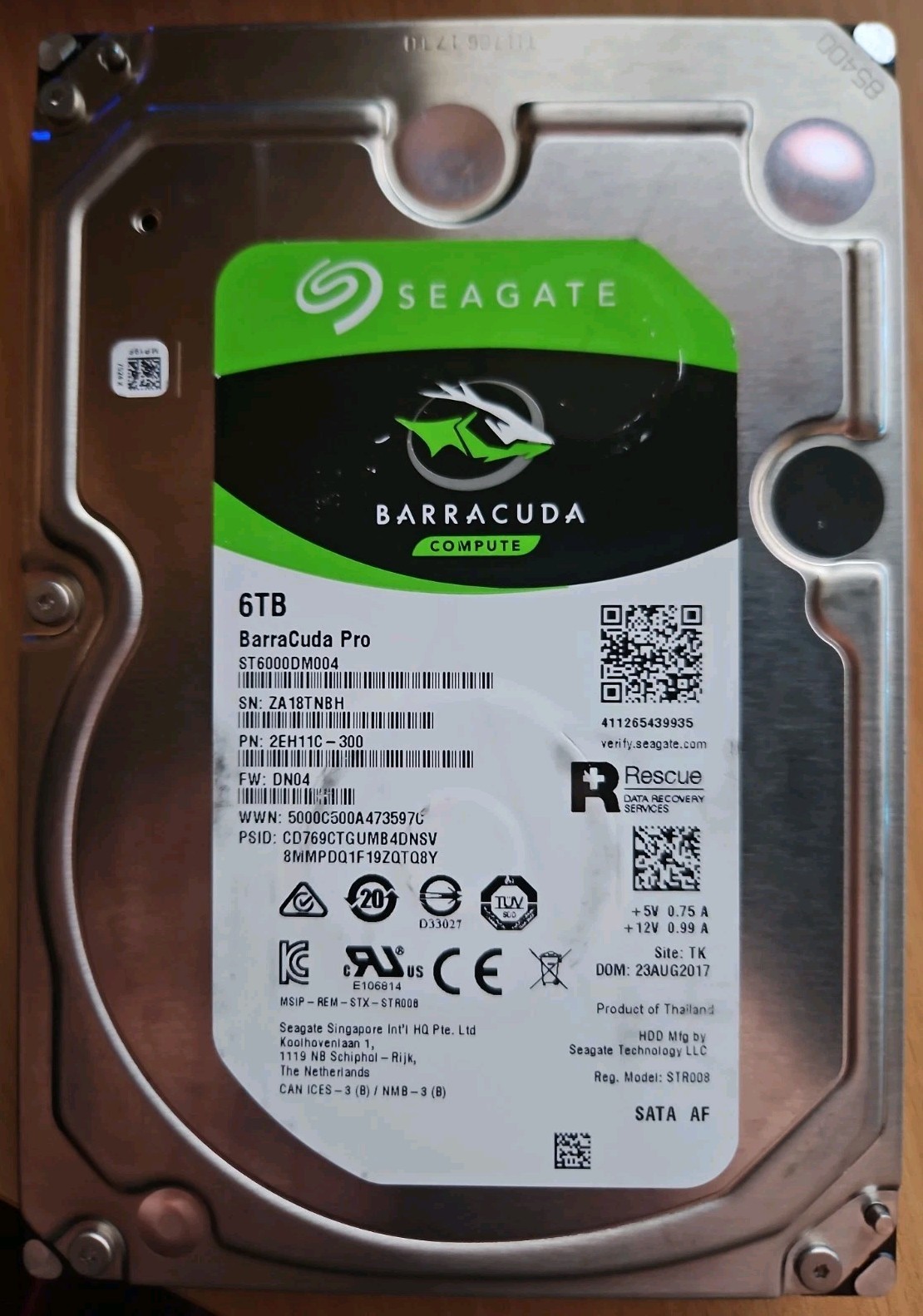 Seagate | Barracuda Pro ST6000DM004 | 6TB | SATA3 | 256MB Cache | Health: Good |