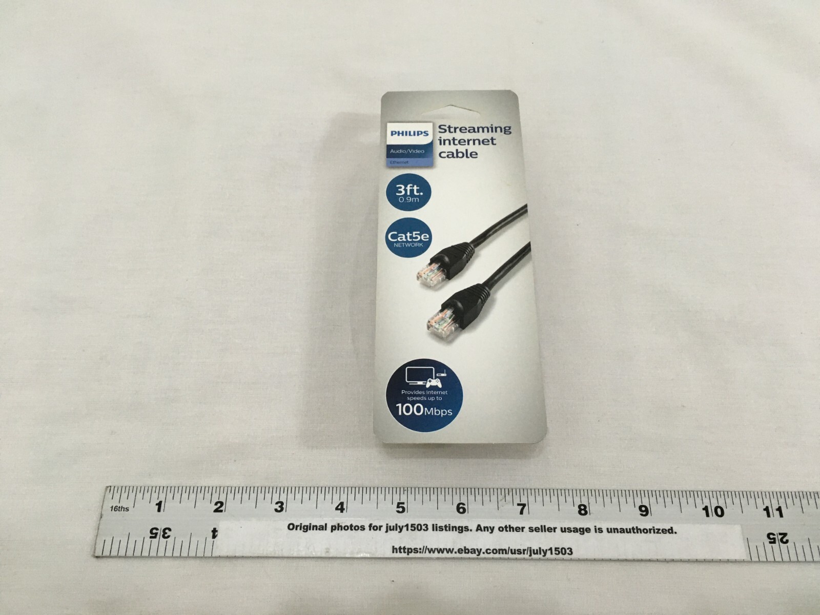 (1) NEW Philips 3-ft Streaming Internet Cable Cat5e Network - SWN7111A/27 (sw)