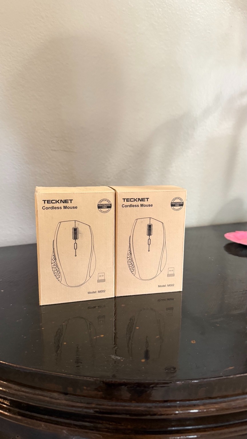 2-Pack TECKNET M002 Wireless Cordless Mouse 2.4G USB Optical Grey NEW