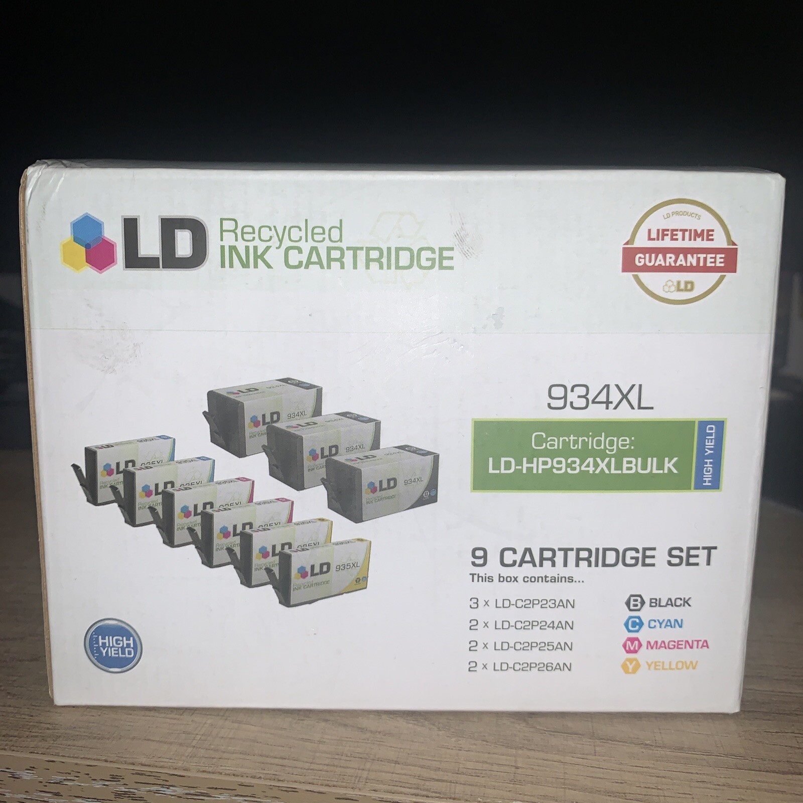 LD 9 Pack 932XL-HP932XLBULK Black & Color Ink Cartridge Set for HP Printer New