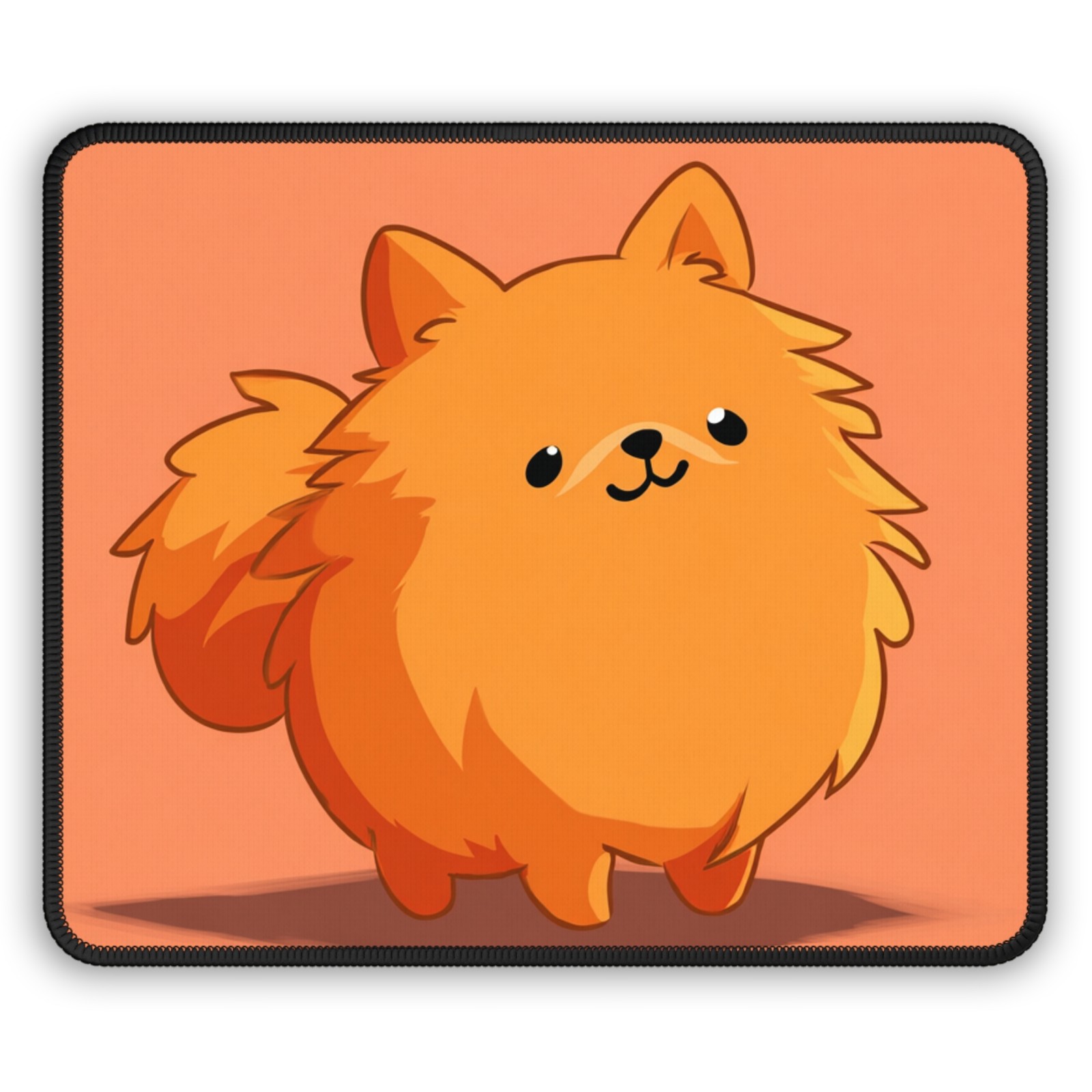 Fluffy Orange Pomeranian Gaming Mouse Pad | Cute Dog Desk Mat