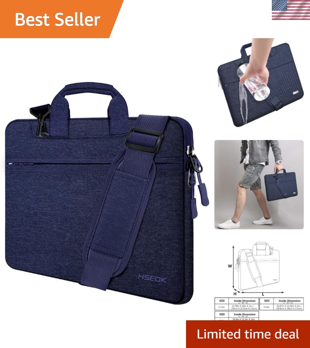 Stylish 15-16 Inch Laptop Messenger Bag - Waterproof & 5-Layer Protection