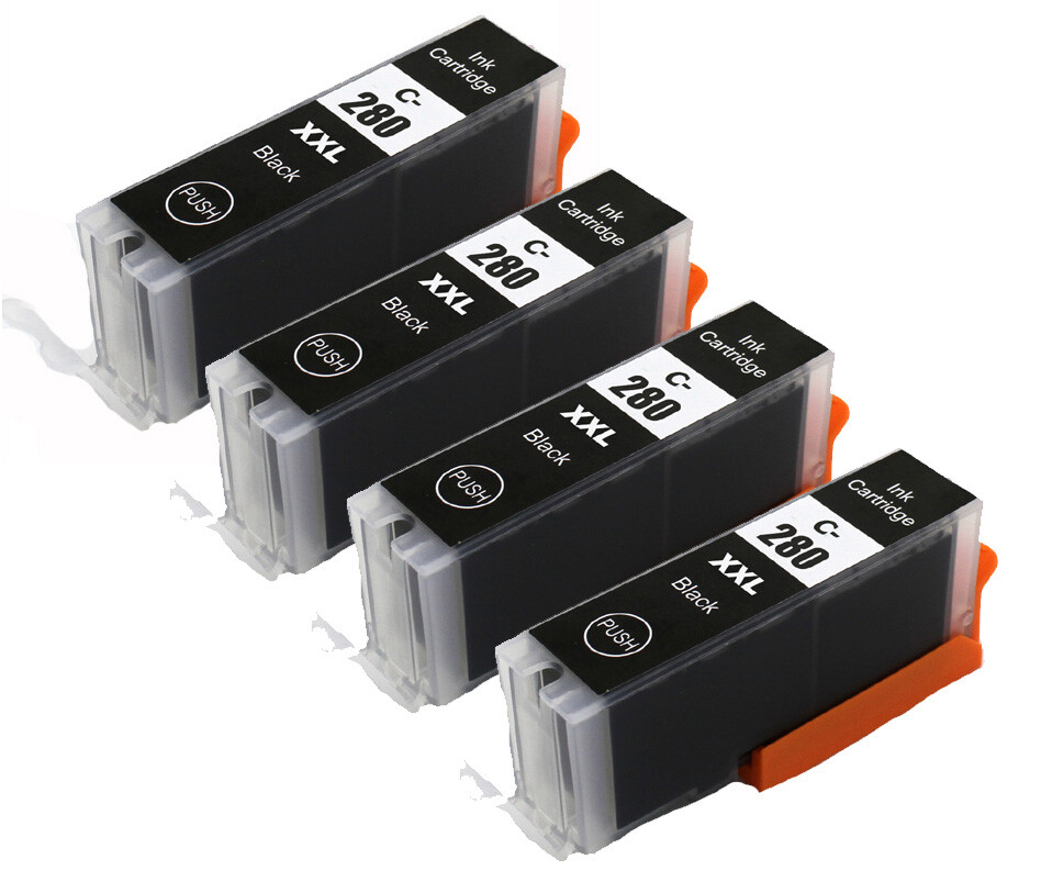 4PK BLACK PGI-280 XXL Ink Cartridges replacement for Canon TS6120 TS6320 TS6220