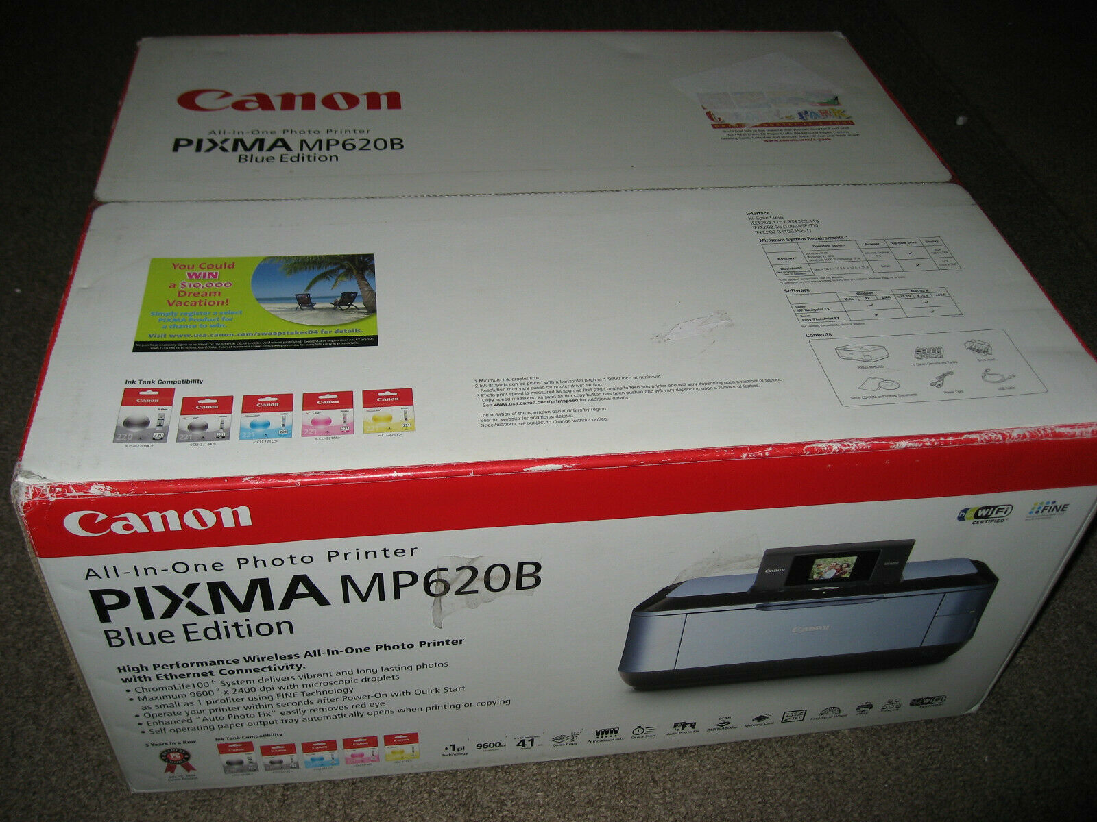New Canon PIXMA MP620 Blue Ed. MP620B All-in-One Photo Inkjet Printer Wireless