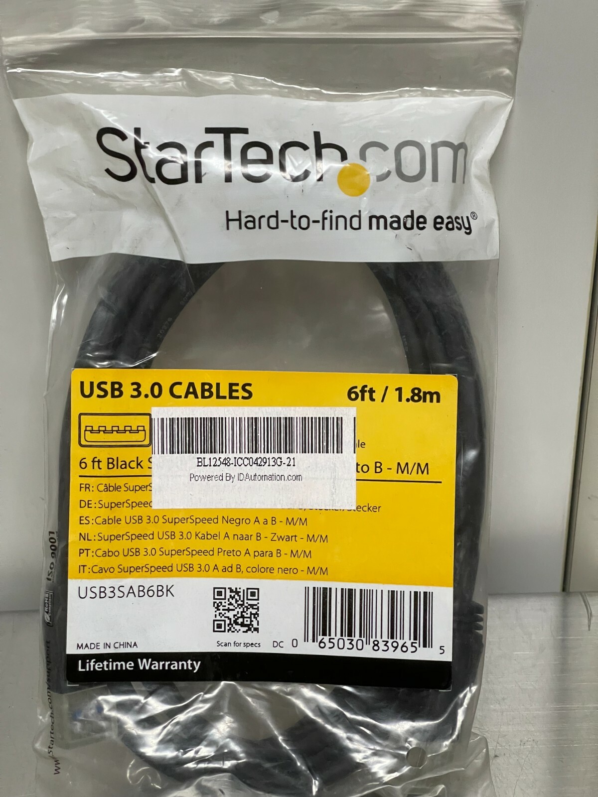 StarTech.com 6 ft SuperSpeed USB 3.0 Cable A to B M-M