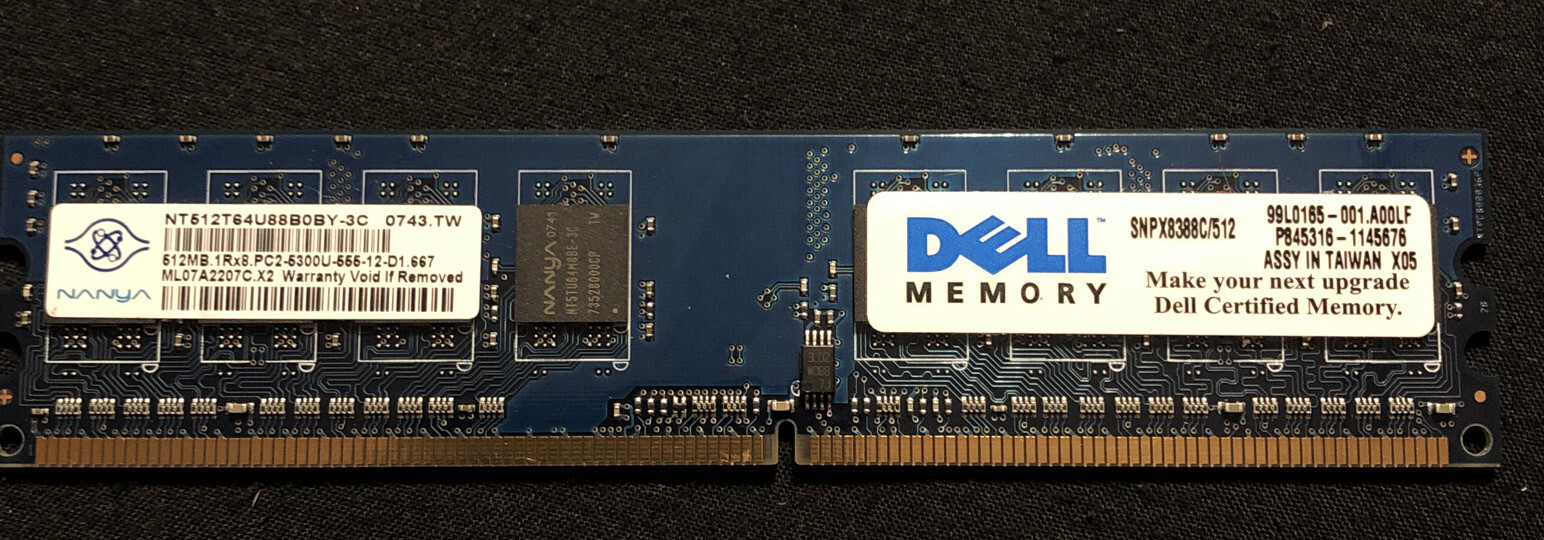 512MB Memory For Dell Computer SNPX8388C/512