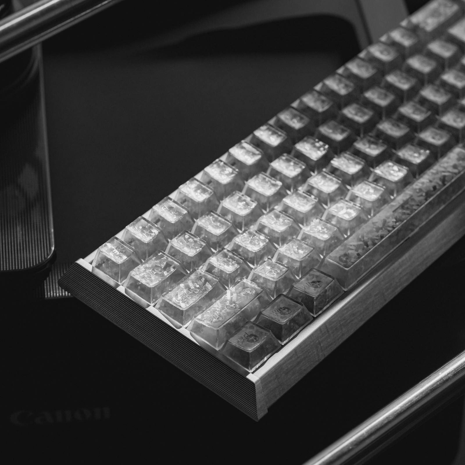 Crystal Clear Translucent Carbon Fiber Keycaps Cherry Profile 132 Keys Set