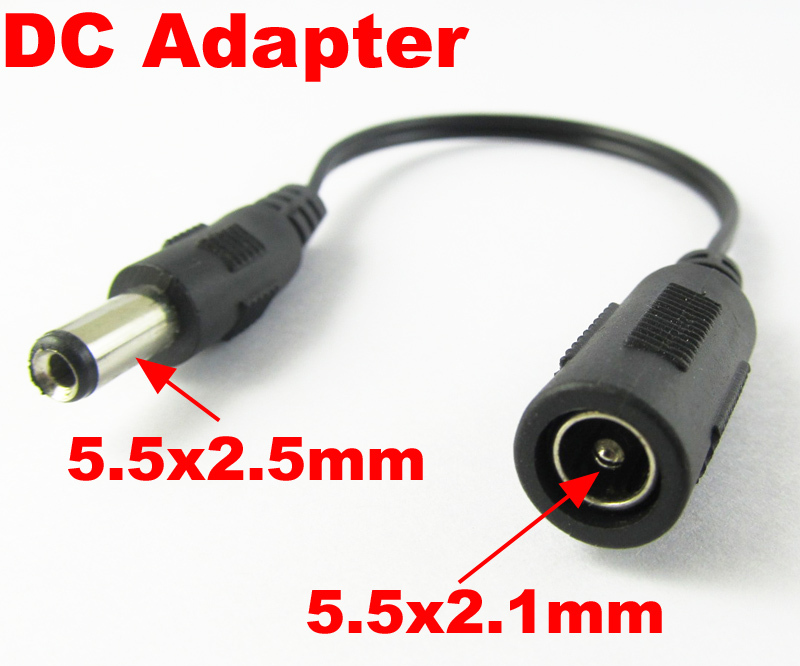 50pcs 17cm DC Power Adapter Convert Cable 5.5x2.1mm Female to 5.5x2.5mm Male
