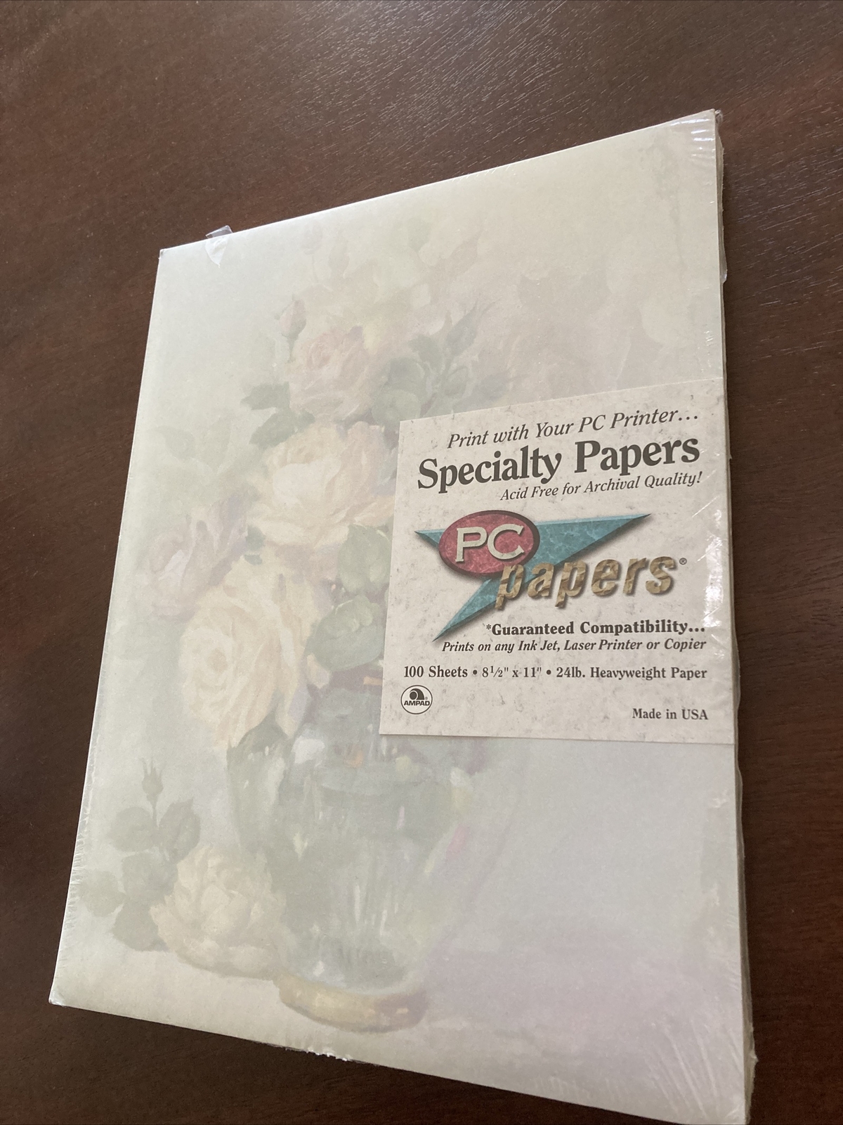Flyer Invitation Paper 100 Ct Heavyweight 24# Inkjet Copy Floral Vase Background