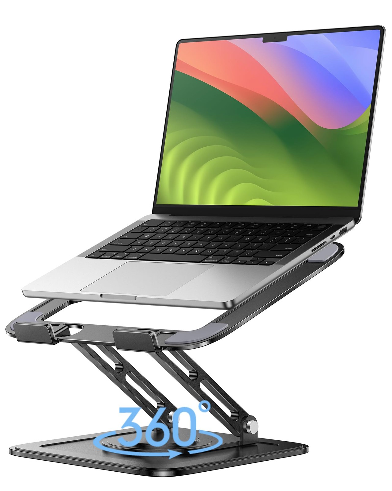 Adjustable Laptop Stand, Computer Stand with 360 Rotating Base, Ergonomic Lap...