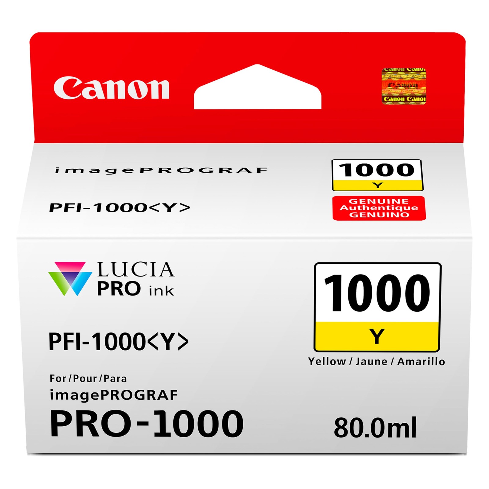 Canon PFI-1000 Genuine Yellow Ink Tank, Compatible with ImagePROGRAF PRO-1000 Pr