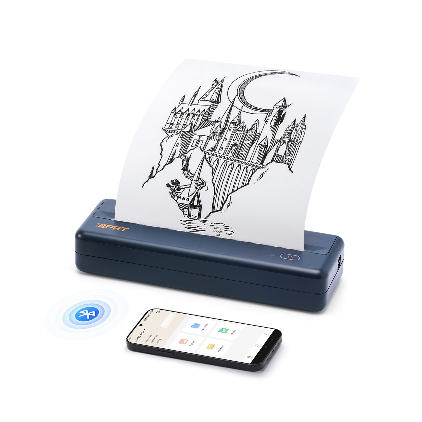 Portable Thermal Printer Wireless for Travel, Inkless Bluetooth Printer | Sma...