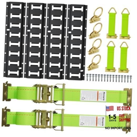 30PCS E-Track Kit 4x16 Rails 4500LBS Break Strength(Black) 16inch black